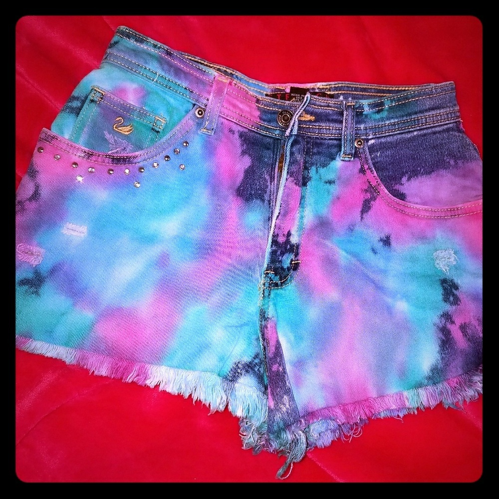 Gloria Vanderbilt custom tye dye high waist shorts